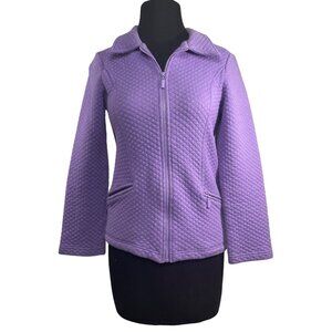Itsu Size Small Quilted Zip-Up Jacket Purple Cotton Blend Lightweight  Pre-Owned